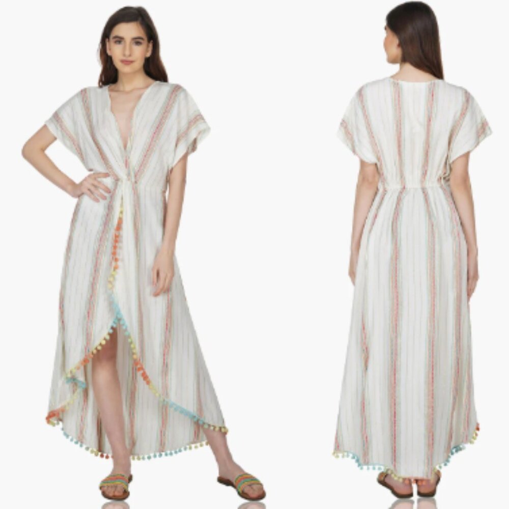 NWT! American & Beyond | Handmade Fair Trade Flowy Woven Swim Cover Up HighLow S